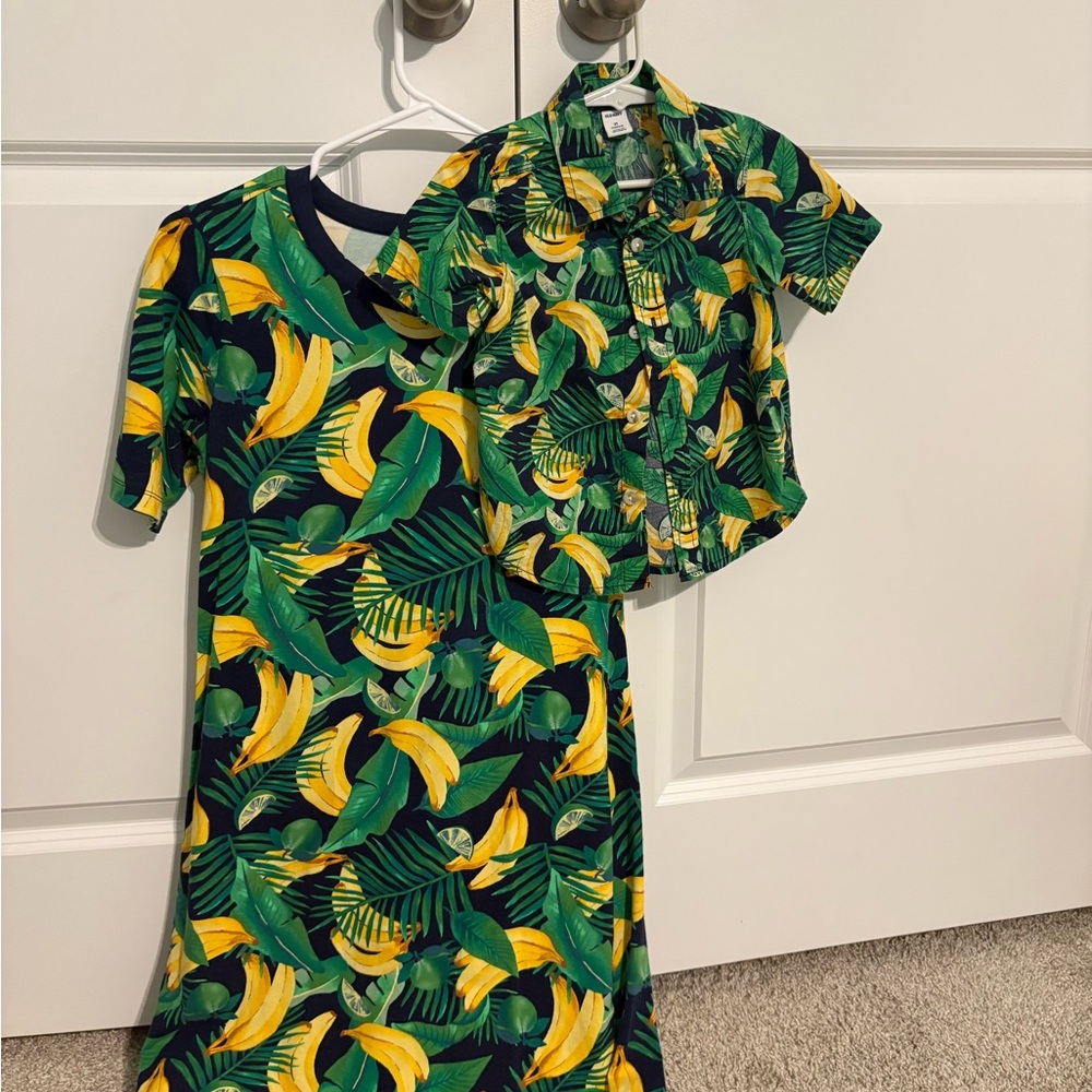 Old Navy Banana Leaf Print Set - Green and Yellow